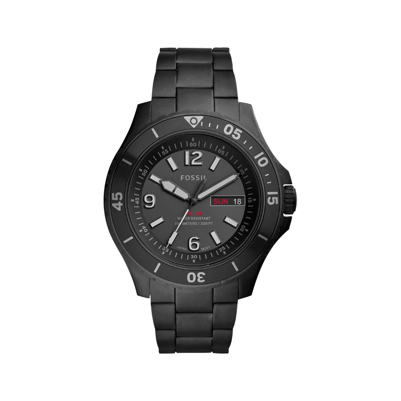 Fossil - Montre Homme En Acier Inoxydable Noir Cadran Noir FS5688
