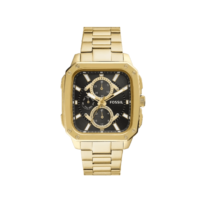 Fossil - Montre Inscription Multifonction Homme Bracelet En Acier Doré BQ2656