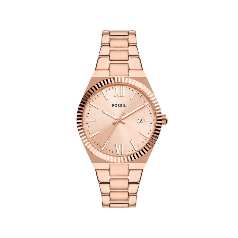Fossil - Montre Scarlette Femme 38 Mm En Acier Inoxydable Doré Rose ES5258 1