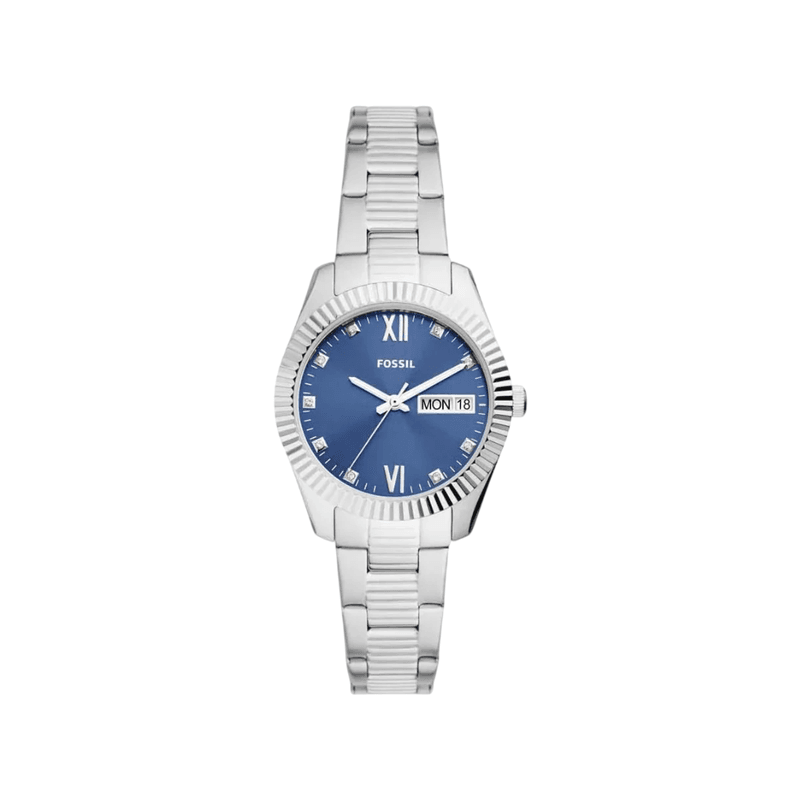 Fossil - Montre Femme Argentée Cadran Bleu ES5197