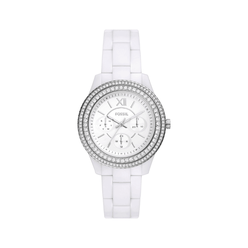 Fossil - Montre Femme Stella Multifonction Blanche 37 Mm En Cristal ES5151 1