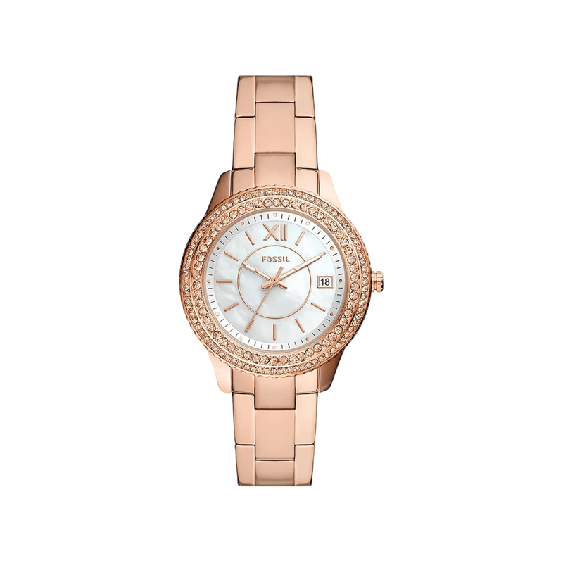 Fossil - Montre Femme Or Rose Cadran Blanc ES5131