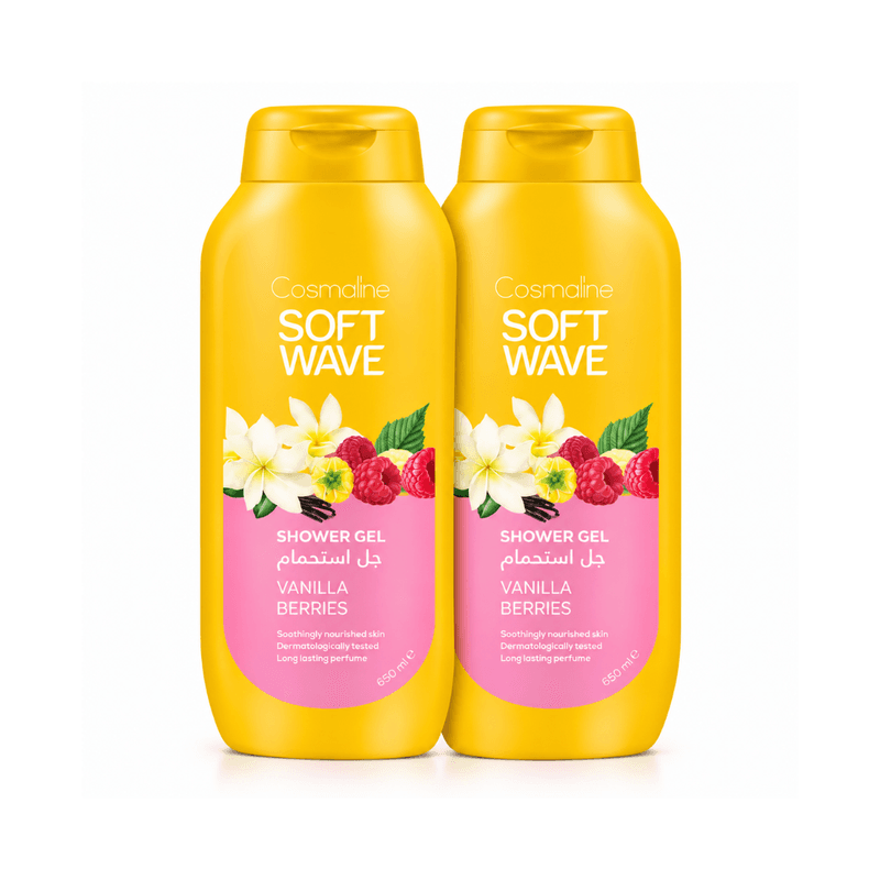 Cosmaline - Pack Soft Wave Gel Douche Vanille & Baies - 650 Ml × 2