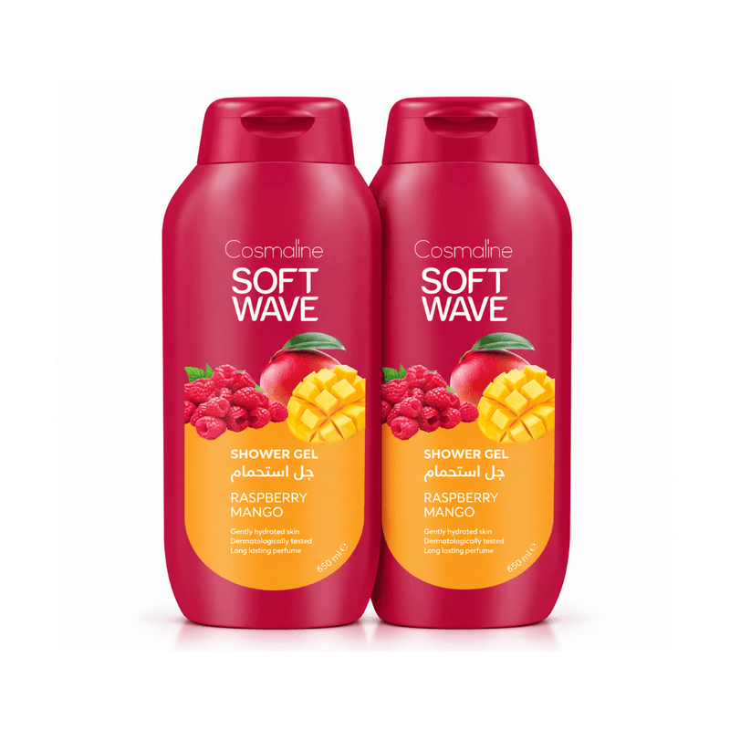 Cosmaline - Pack Soft Wave Gel Douche Framboise & Mangue - 650 Ml × 2