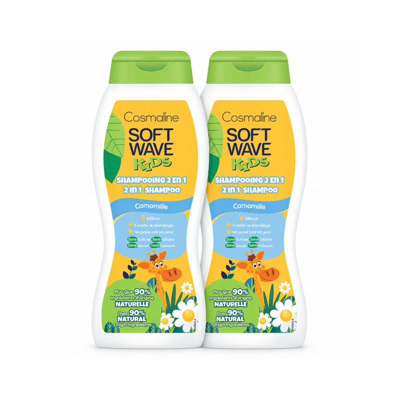 Cosmaline - Pack Soft Wave Kids Shampoing 2 En 1 Doux Sans Larmes À La Camomille - 400 Ml × 2
