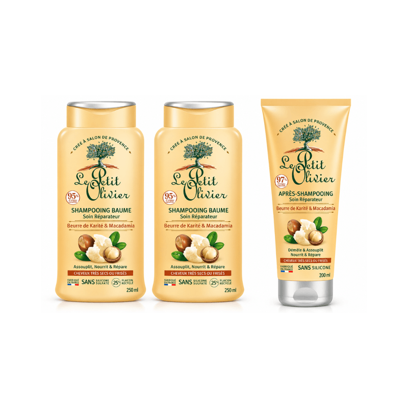 Le Petit Olivier - Pack Soin Réparateur Cheveux Très Secs Ou Frisés
