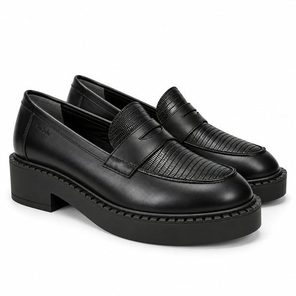 Seaside - Mocassin Cuir Bimatière H26-H610 - Noir 2