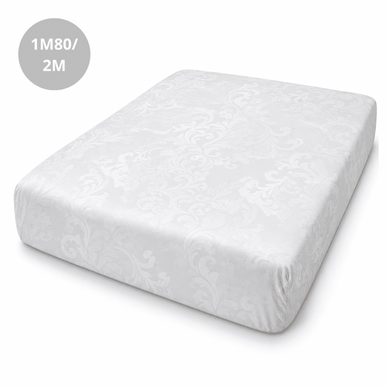 ROYAL DRAPS - Housse de Matelas 180 × 200 cm - Blanc 2