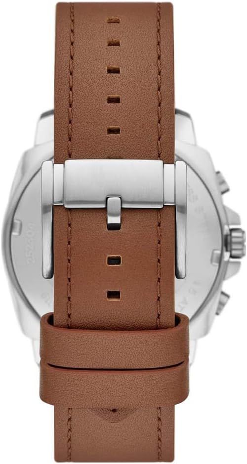 Fossil - Montre Homme Privateer Chronograph Cadron Bleu En Cuir Marron BQ2819 3