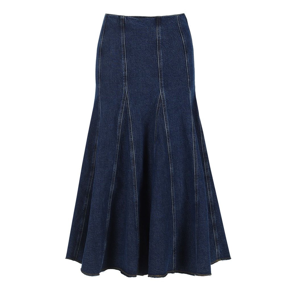 Kontakt - Jupe maxi femme à panneaux seconde vie - Bleu Foncé 6