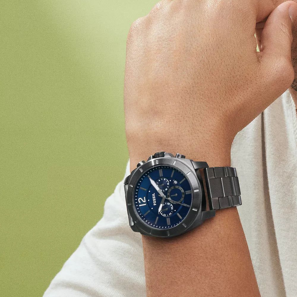 Fossil - Montre Privateer Chronographe Homme Acier Inoxydable Fumé BQ2758 4