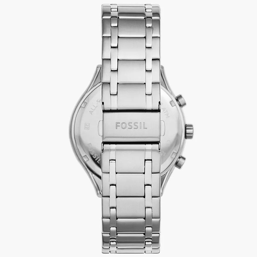 Fossil - Montre Fenmore Multifonction Homme Bracelet Acier Argenté Cadran Blanc 3