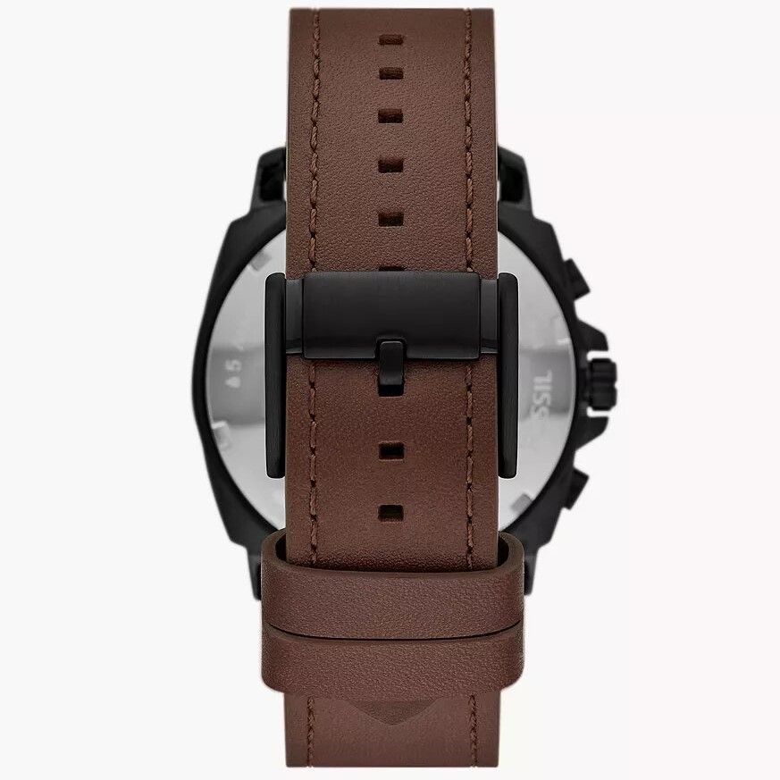Fossil - Montre Privateer Chronographe Homme Bracelet Cuir Marron Cadran Marron 3