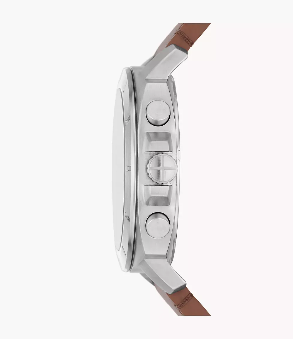 Fossil - Montre Homme Privateer Chronograph Cadron Vert En Cuir Marron BQ2821 2