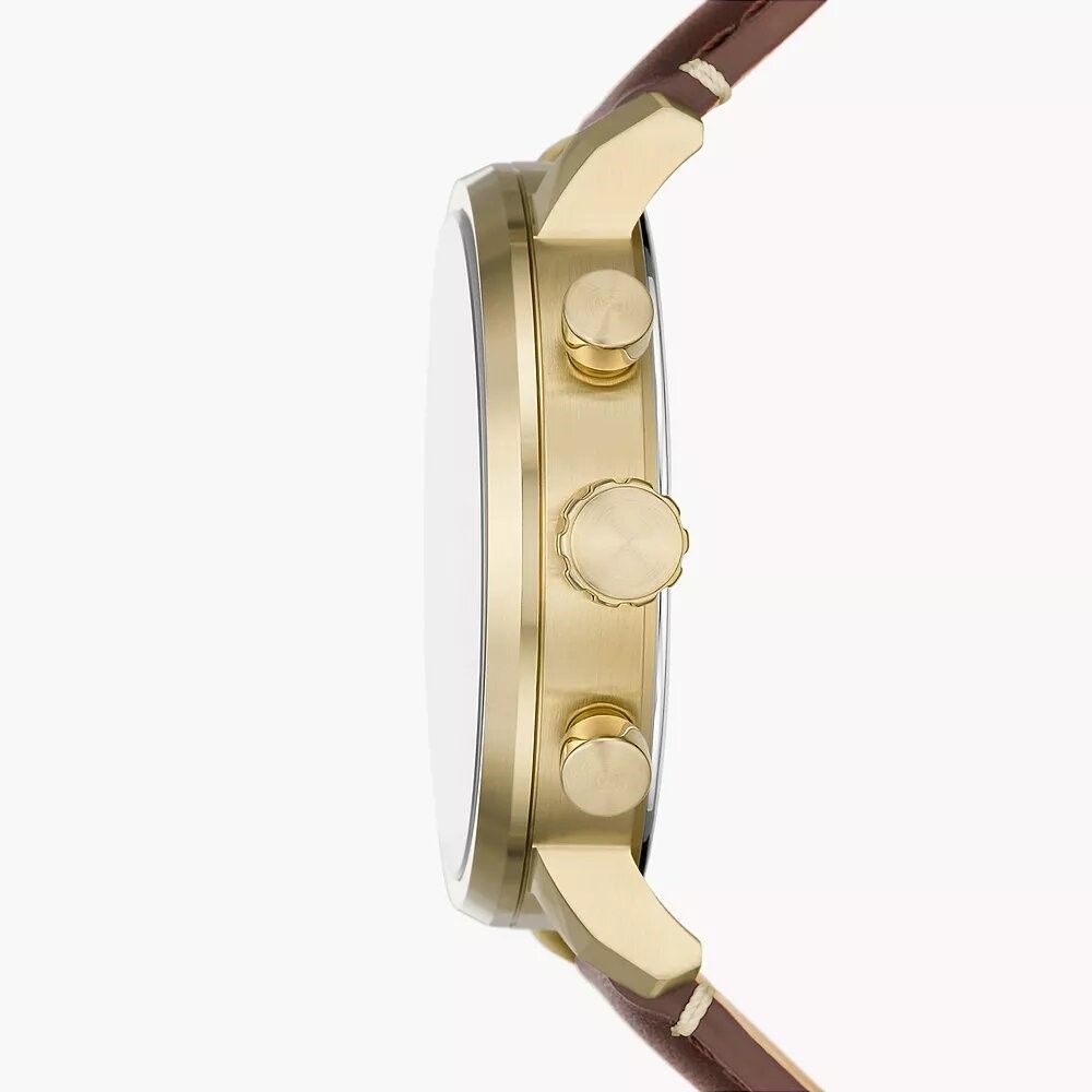 Fossil - Montre Rhett Multifonction Homme Bracelet Cuir Marron Cadran Bleu 4