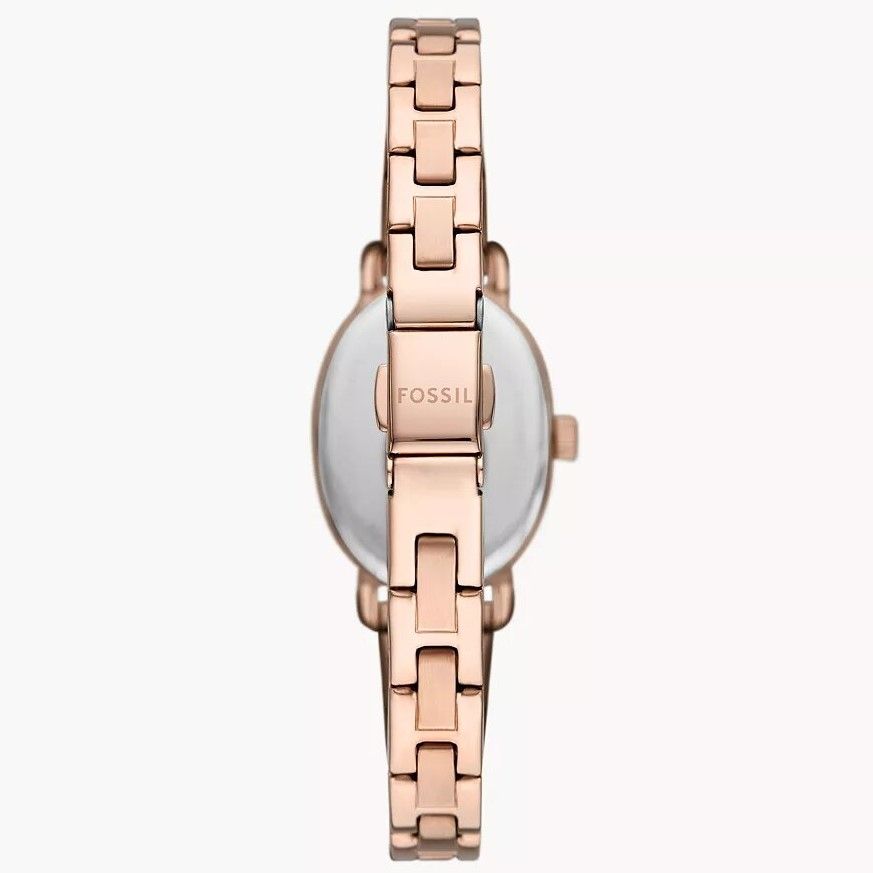 Fossil - Montre Penny Femme Bracelet Acier Bicolore Argenté Et Doré Rose Cadran Blanc 3
