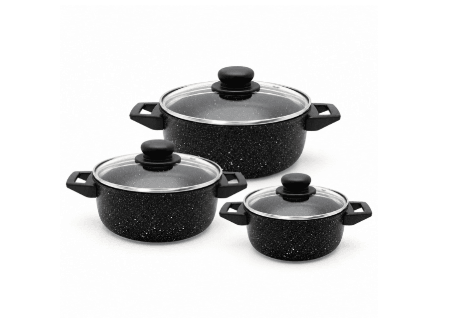 EL GUSTO BY Cook'Art - 3 Faitouts Ø 18 + 22 + 24 cm - Noir