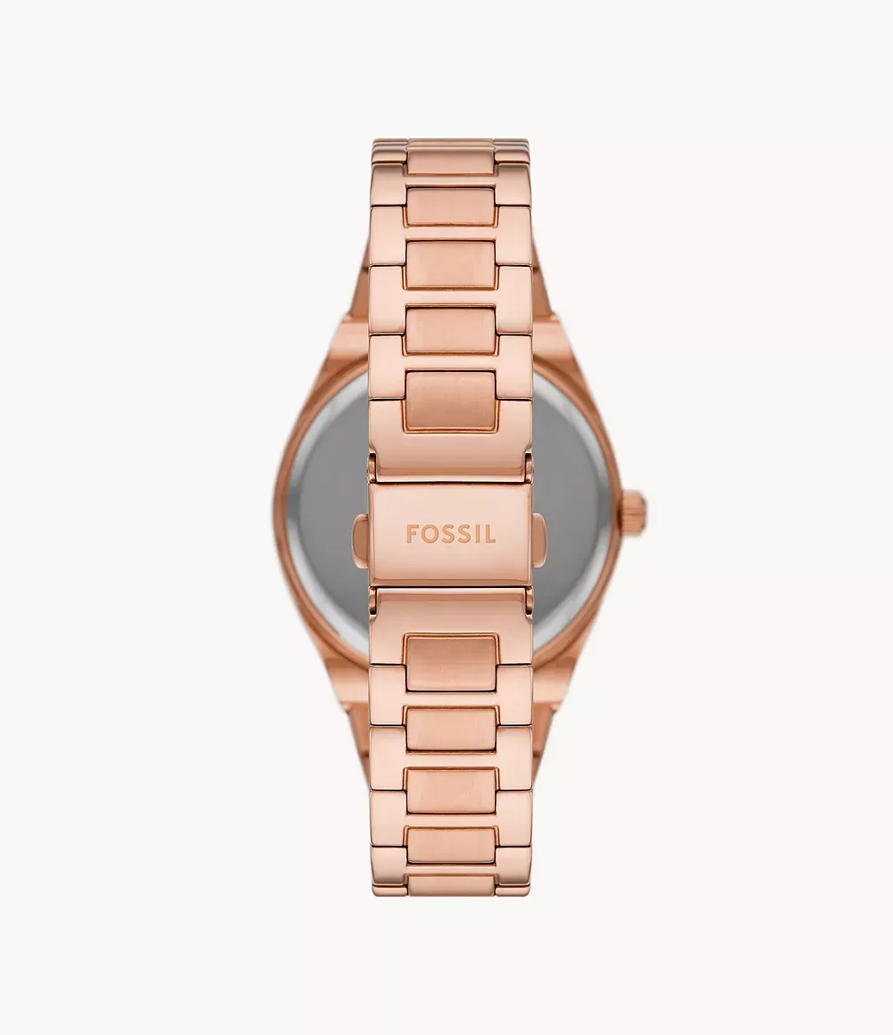 Fossil - Montre Scarlette Femme 38 Mm En Acier Inoxydable Doré Rose ES5258 2