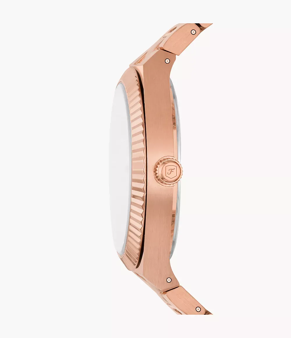 Fossil - Montre Scarlette Femme 38 Mm En Acier Inoxydable Doré Rose ES5258 3