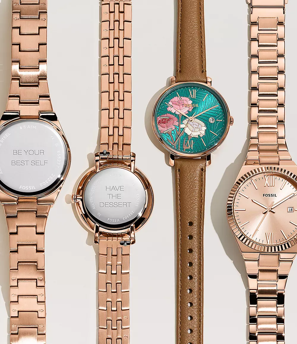 Fossil - Montre Scarlette Femme 38 Mm En Acier Inoxydable Doré Rose ES5258 4
