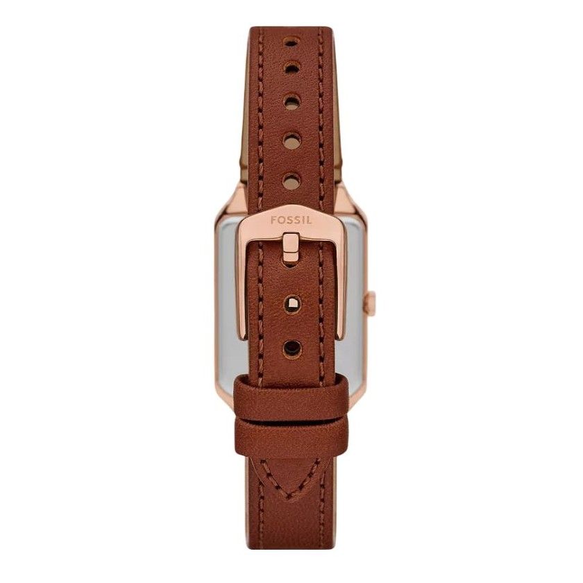 Fossil - Coffret Montre Raquel Femme Bracelet Cuir Marron Cadran Blanc 3