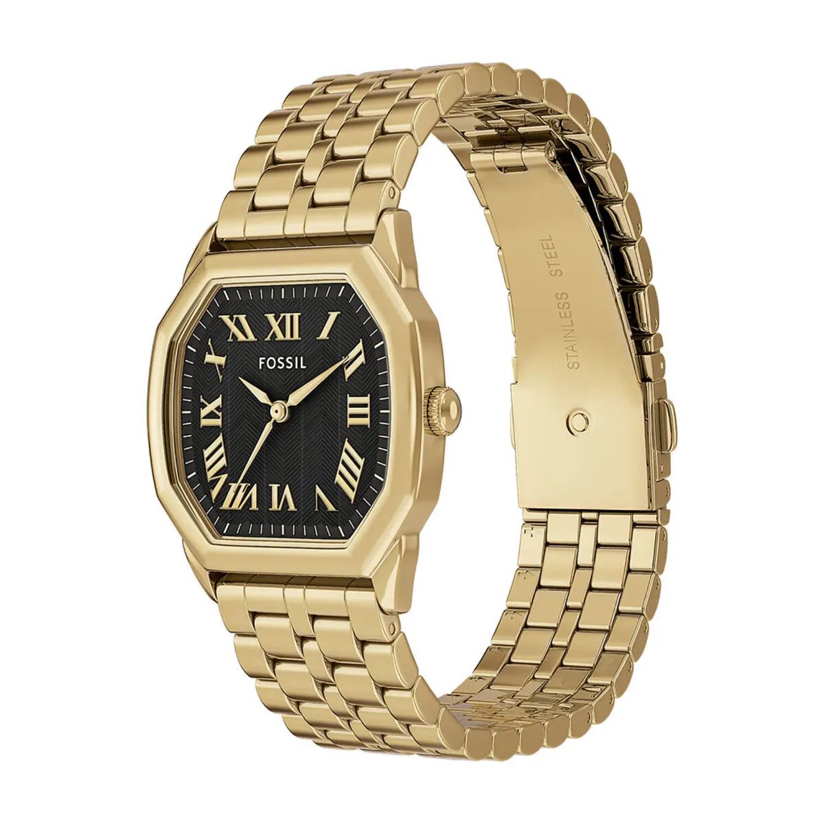 Fossil - Montre Harlow Femme Bracelet Acier Doré Cadran Noir 3