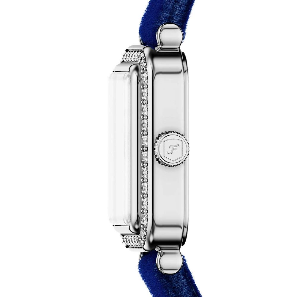 Fossil - Montre Raquel Mini Femme Bracelet Tissu Bleu Marine Cadran Blanc 4