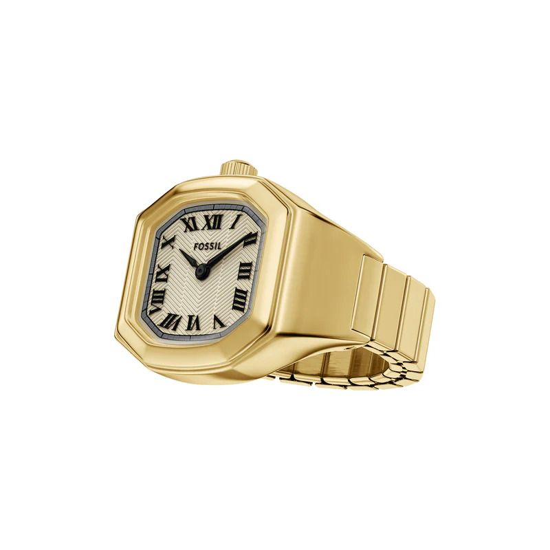 Fossil - Montre Bague Harlow Femme Anneau Acier Doré Cadran Crème 2