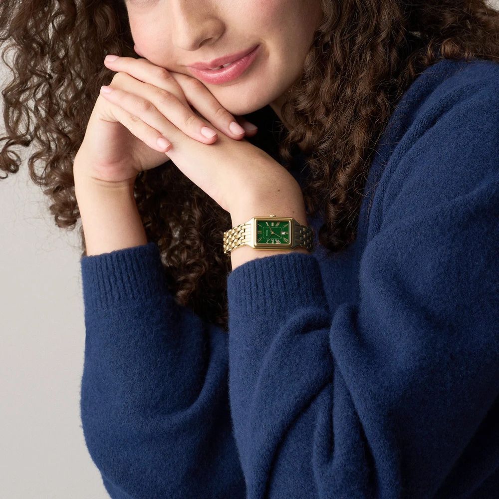 Fossil - Montre Raquel Femme Bracelet Acier Doré Cadran Vert 2