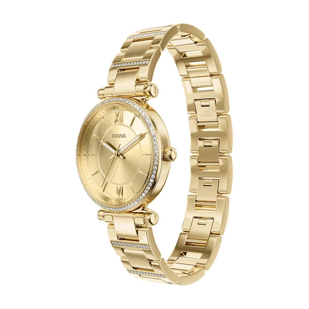 Fossil - Montre Carlie Femme Bracelet Acier Doré Cadran Doré 2