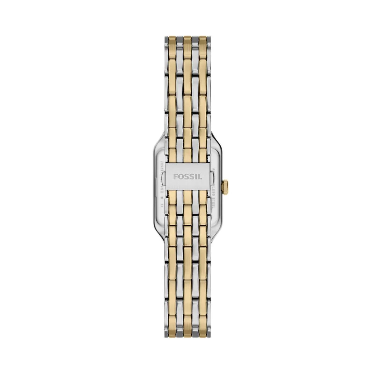 Fossil - Montre Raquel Mini Femme Bracelet Acier Bicolore Argenté Et Doré Cadran Blanc 4