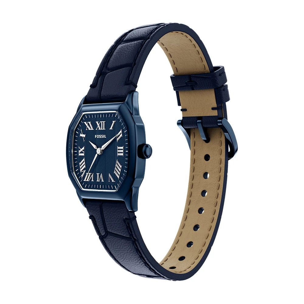 Fossil - Montre Harlow Femme Bracelet Cuir Bleu Cadran Bleu 2