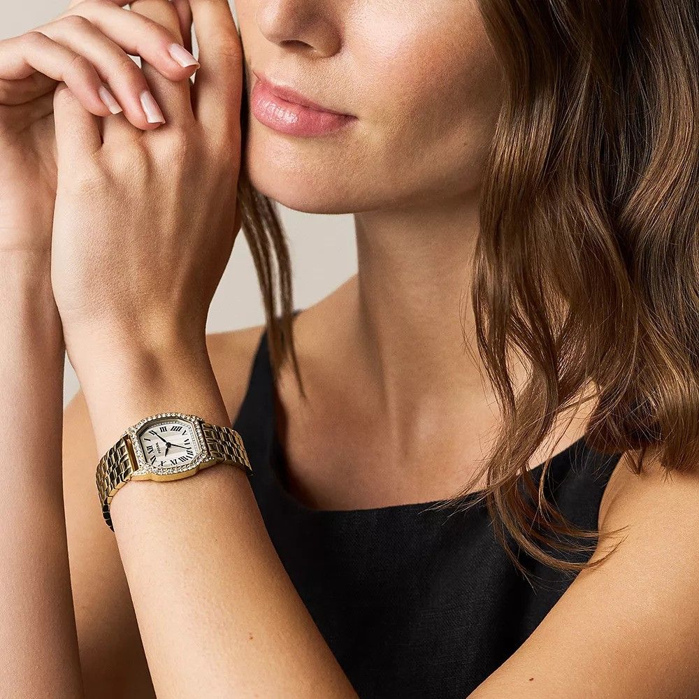 Fossil - Montre Femme Bracelet Acier Doré Cadran Crème 2