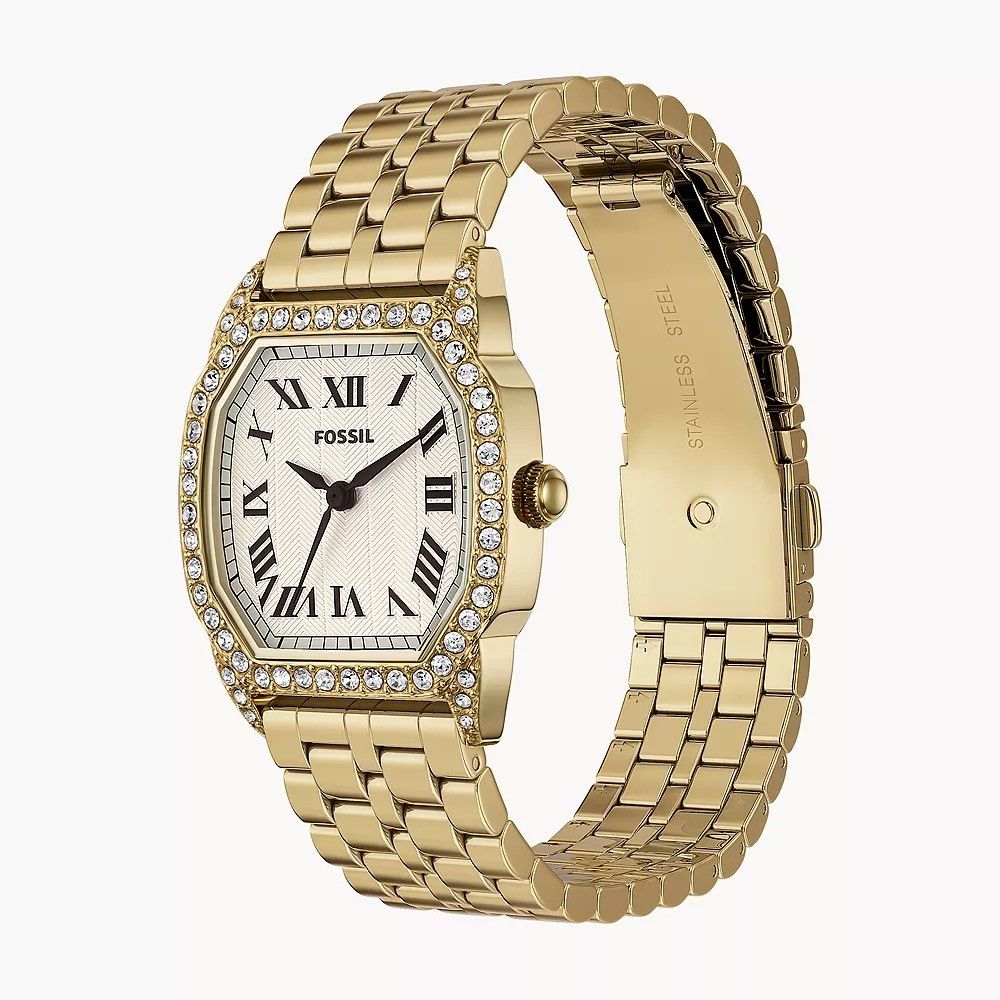 Fossil - Montre Femme Bracelet Acier Doré Cadran Crème 3