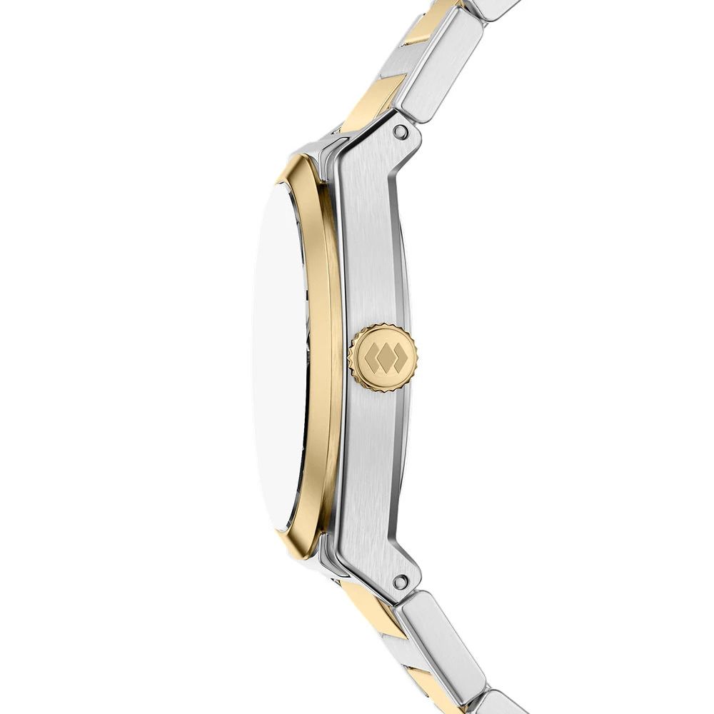 Fossil - Montre Everett Femme Bracelet Acier Bicolore Argenté Et Doré Cadran Blanc 5