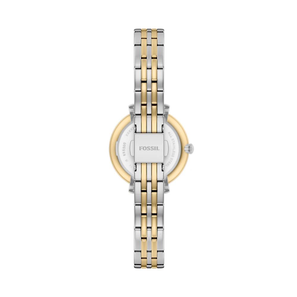 Fossil - Montre Femme Bracelet Acier Bicolore Argenté Et Doré Cadran Nacre 4