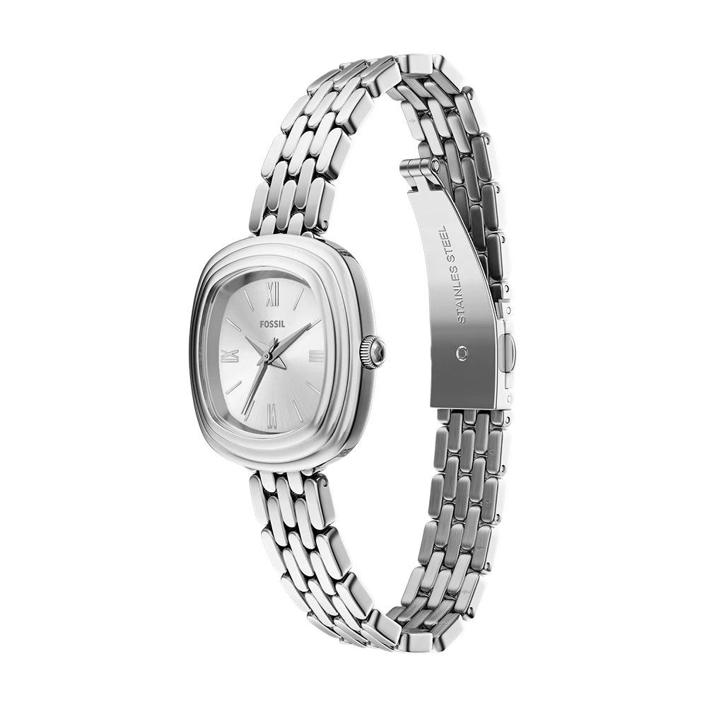 Fossil - Montre Emerson Femme Bracelet Acier Argenté Cadran Blanc 3