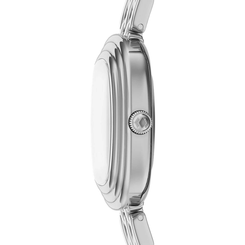 Fossil - Montre Emerson Femme Bracelet Acier Argenté Cadran Blanc 5