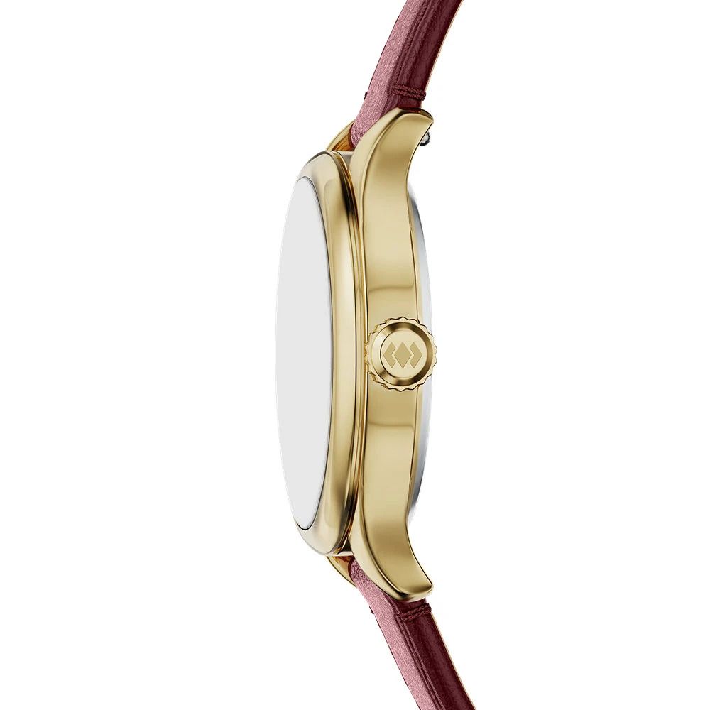 Fossil - Montre Gilmore Femme Bracelet Cuir Rouge Cadran Blanc 5