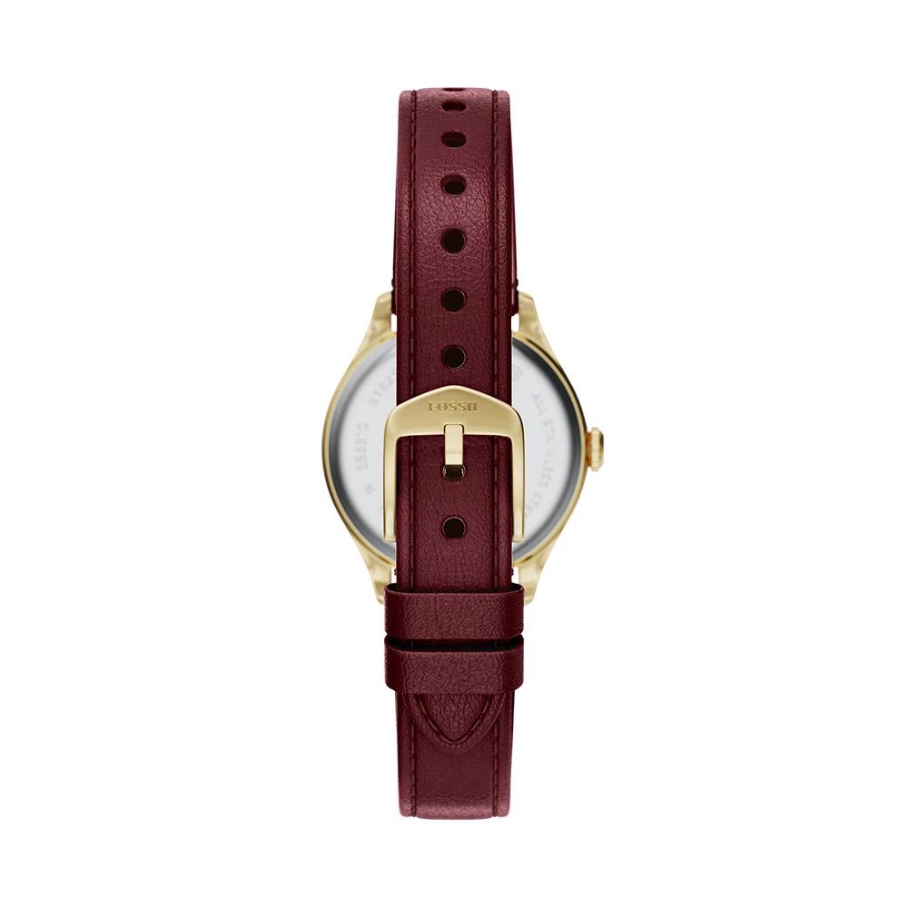 Fossil - Montre Gilmore Femme Bracelet Cuir Rouge Cadran Blanc 4