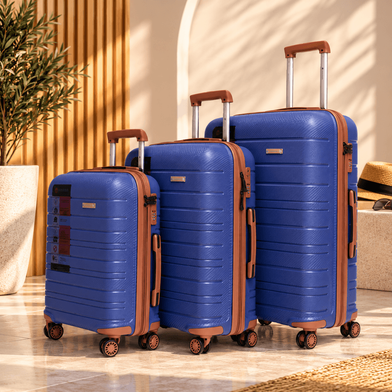 STARBAG - Série de 3 valises en polypropylène incassable BLEU CAMEL