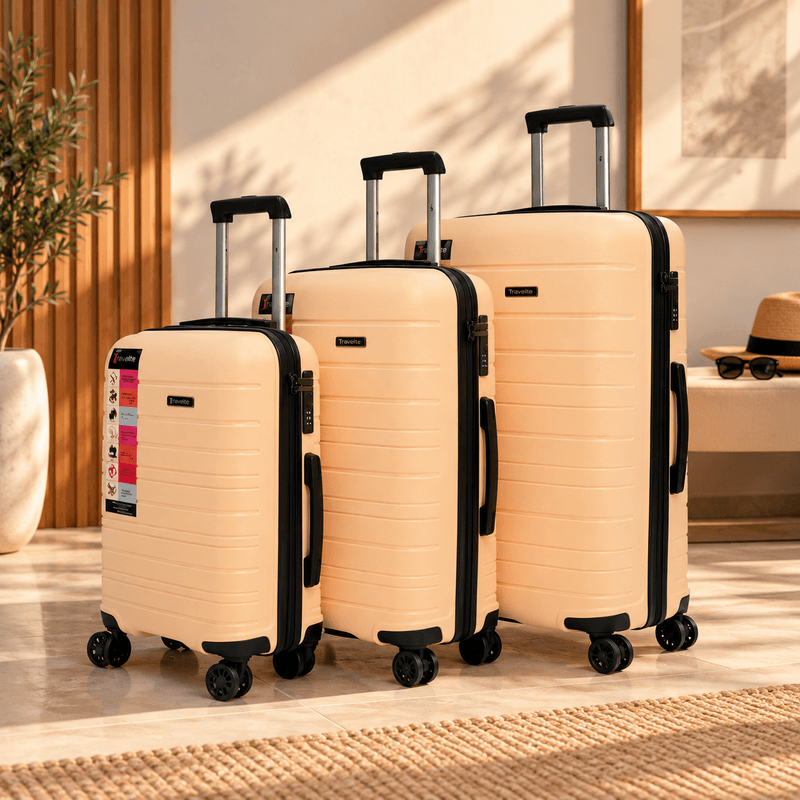STARBAG - Série de 3 valises en polypropylène incassable SAUMON NOIR