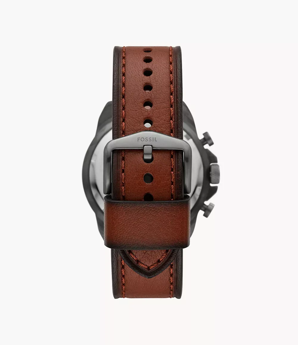 Fossil - Montre Chronographe Bronson Homme En Cuir Litehide™ Marron FS5855 2