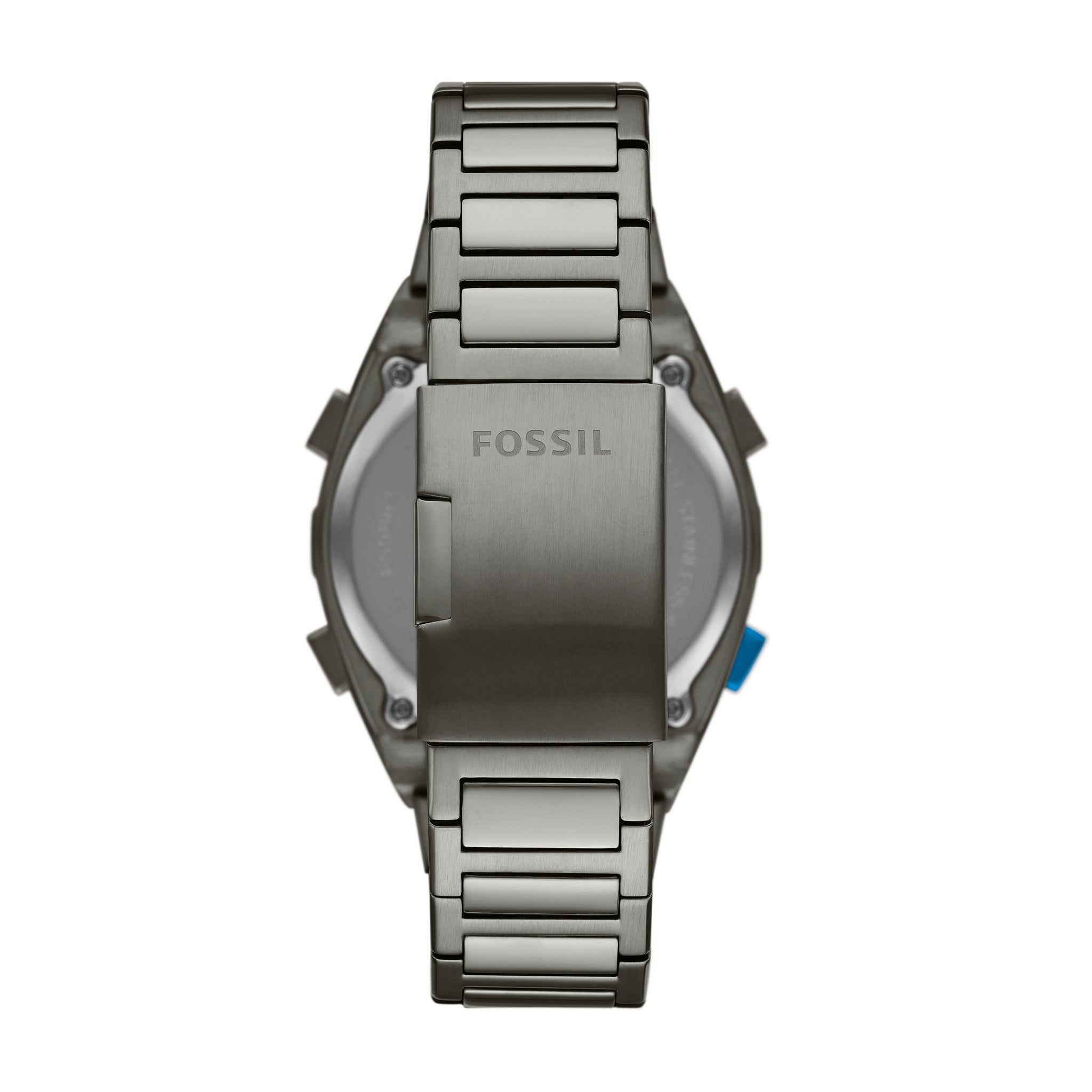 Fossil - Montre Numérique Solaire Everett Homme En Acier Inoxydable Fumé FS5861 3