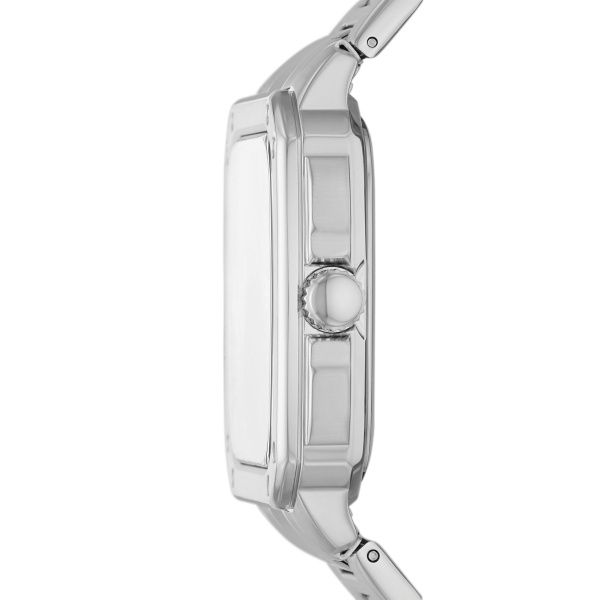 Fossil - Montre Inscription Homme Bracelet Acier Argenté Cadran Noir 2