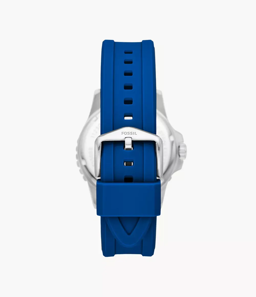 Fossil - Montre Blue FS5998 Dive Homme En Silicone Bleu 3