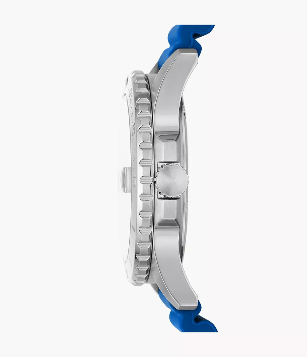 Fossil - Montre Blue FS5998 Dive Homme En Silicone Bleu 2
