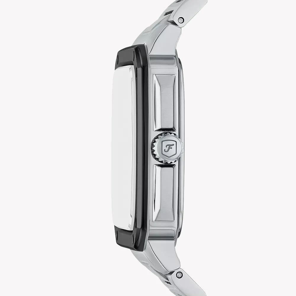 Fossil - Montre Homme En Acier Inoxydable Noir Et Argent FS6122 2