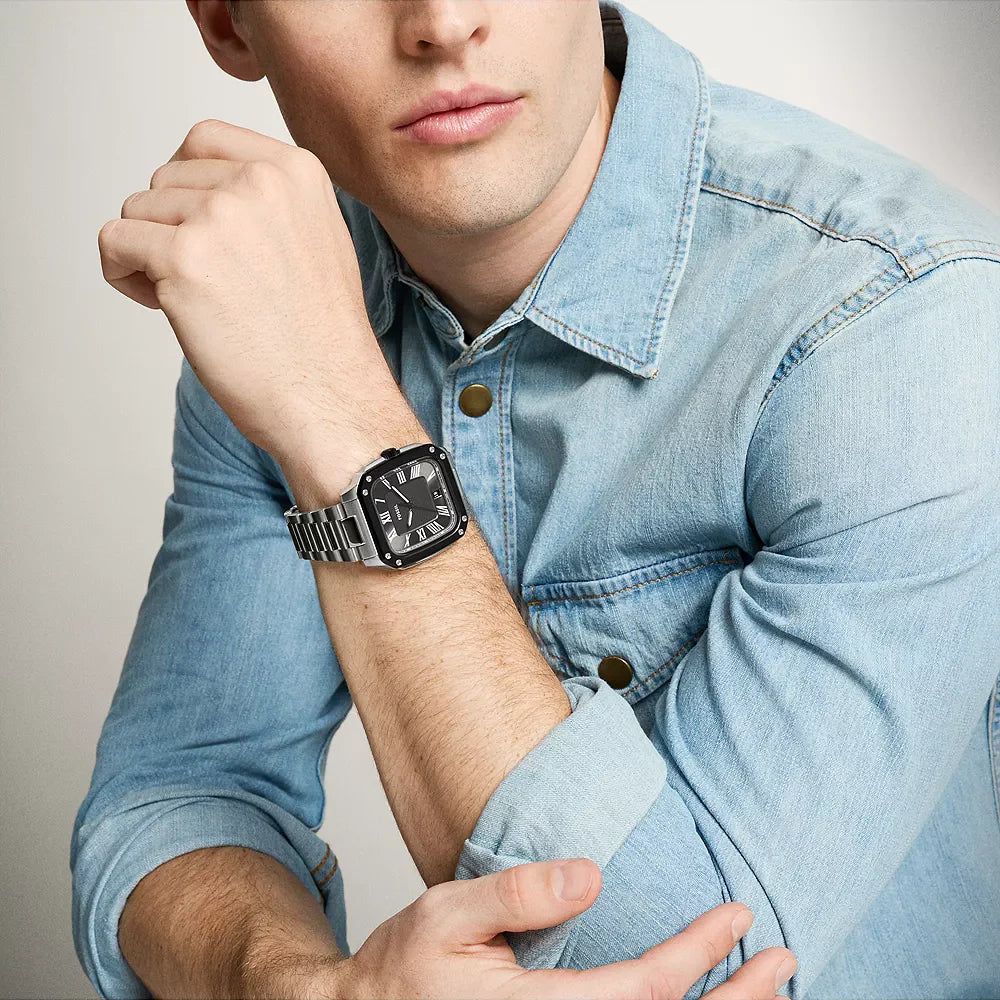 Fossil - Montre Homme En Acier Inoxydable Noir Et Argent FS6122 4