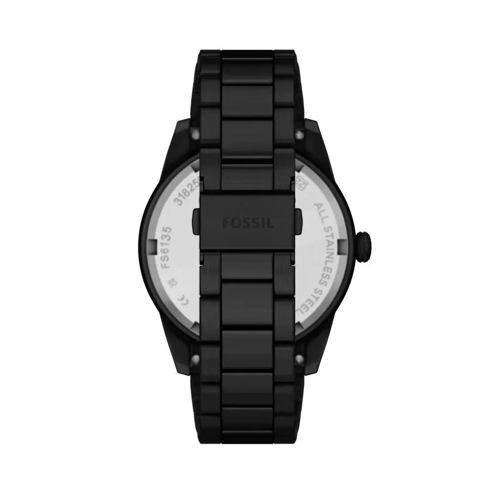 Fossil - Montre Pearson Multifonction Homme Bracelet Acier Noir Cadran Noir 3